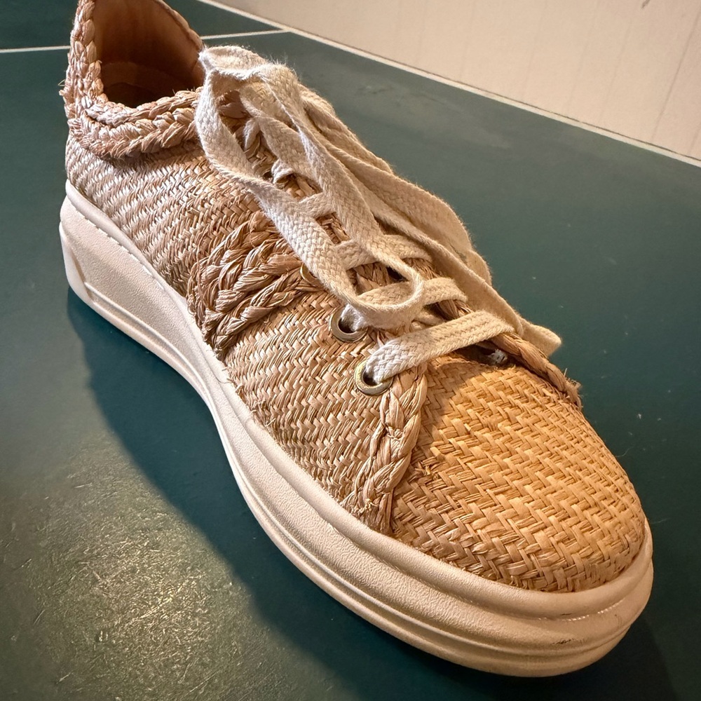 Joie Beige Woven Sneakers
